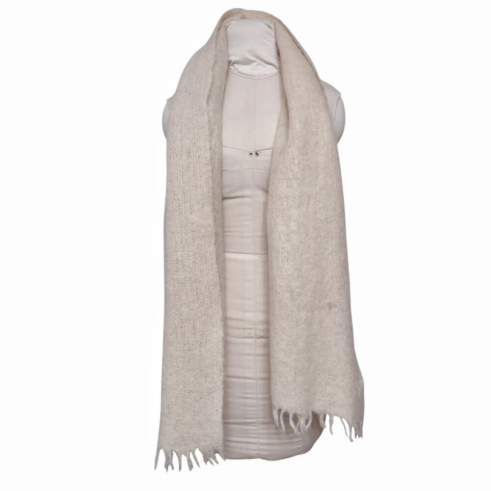 ST. MICHAEL Vintage 60's Cream Stoll Scarf Cover Up Wrap Natural Elegant Warm - Picture 3 of 7